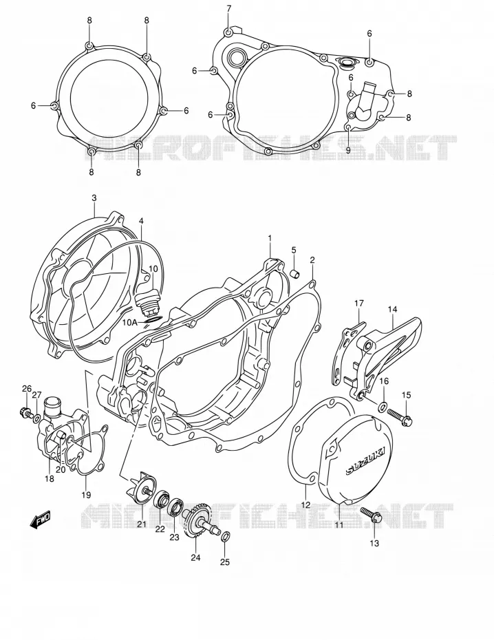 WATER POMPHUIS Suzuki MOTO 250 RM 2002  RM250 K2 (E02,E04,E24)