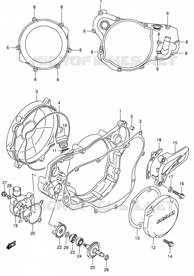 WATER POMPHUIS (MODELE K3/K4/K5/K6) Suzuki MOTO 250 RM 2006  RM250 K6/RM250Z K6 (E03,E28)