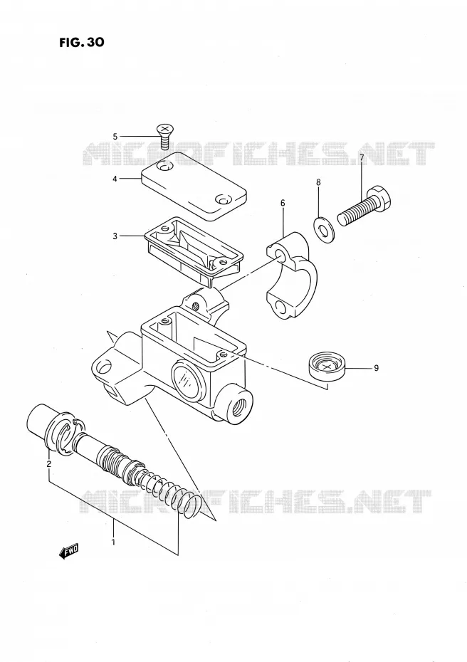 FRONT HOOFDREMCILINDER (MODELE G/H) Suzuki MOTO 80 RM 1987  RM80H(E01)