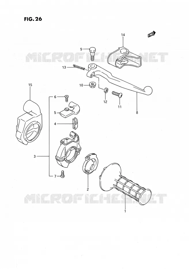 RIGHT SWITCH  (MODELE G/H) Suzuki MOTO 80 RM 1987  RM80H(E01)