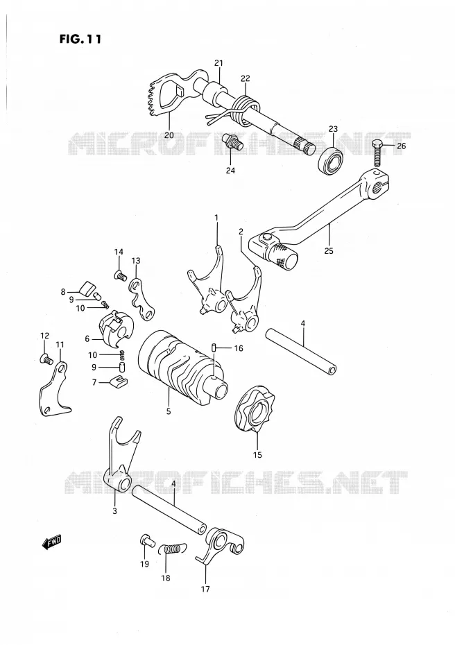 SCHAKELEN ASSY (MODELE G/H) Suzuki MOTO 80 RM 1987  RM80H(E01)