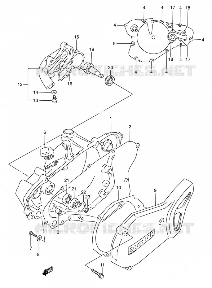 WATER POMPHUIS Suzuki MOTO 80 RM 1999  RM80 X (E03,E28,E33)