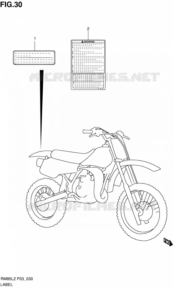 ETIKET Suzuki MOTO 85 RM 2012  RM85L L2 (P03,P28.P33)
