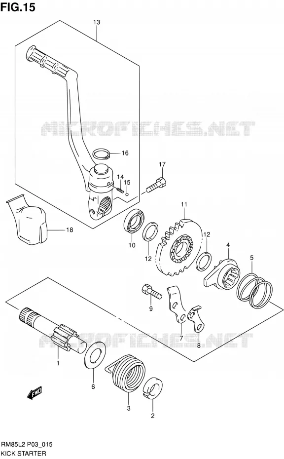 KICKSTARTER Suzuki MOTO 85 RM 2012  RM85L L2 (P03,P28.P33)