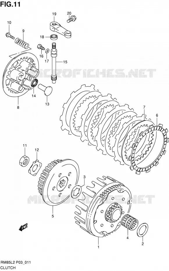 KOPPELING Suzuki MOTO 85 RM 2012  RM85L L2 (P03,P28.P33)