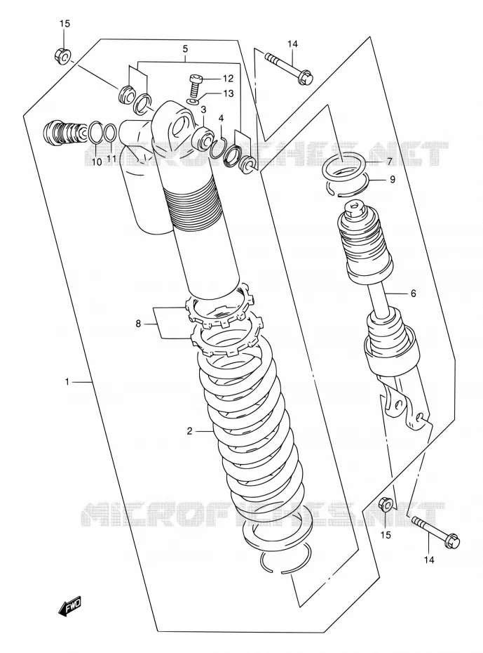 SCHOKDEMPER Suzuki MOTO 250 RMX 1998  RMX250 W (E01,P37)