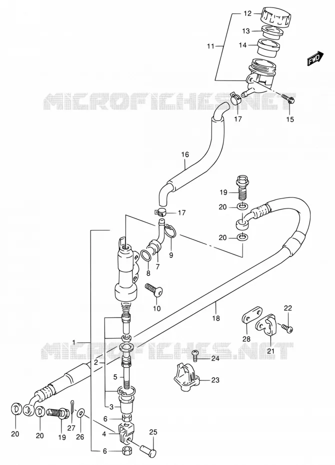 ACHTER HOOFDREMCILINDER Suzuki MOTO 250 RMX 1999  RMX250 X (E01,P37)