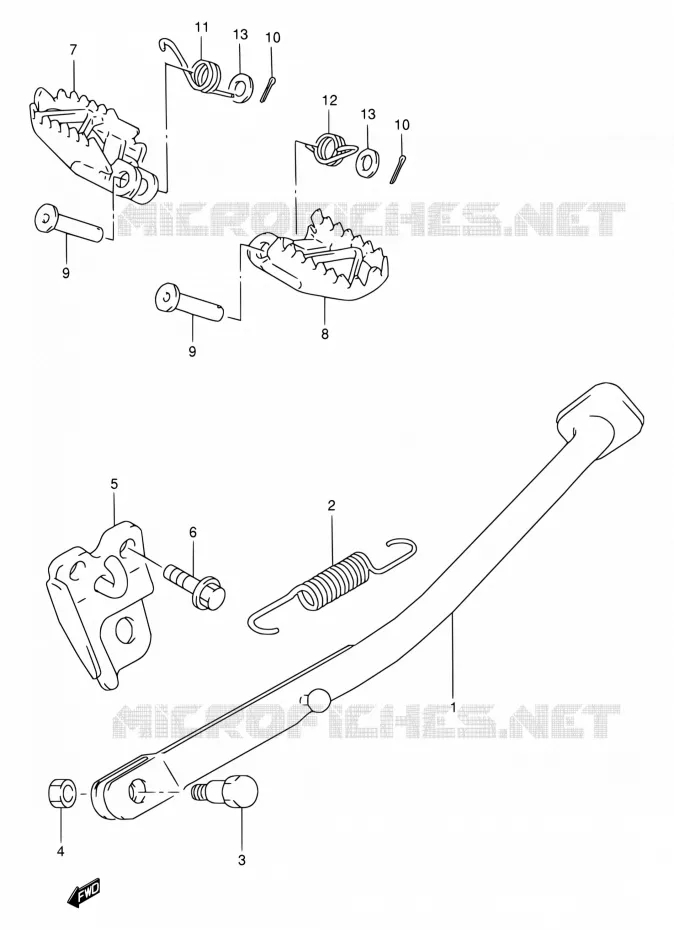 STAND - FOOTREST Suzuki MOTO 250 RMX 1999  RMX250 X (E01,P37)
