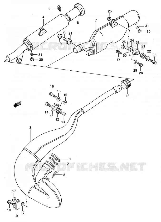 GELUIDDEMPER Suzuki MOTO 250 RMX 1991  RMX250 M (E03,E28,E33)
