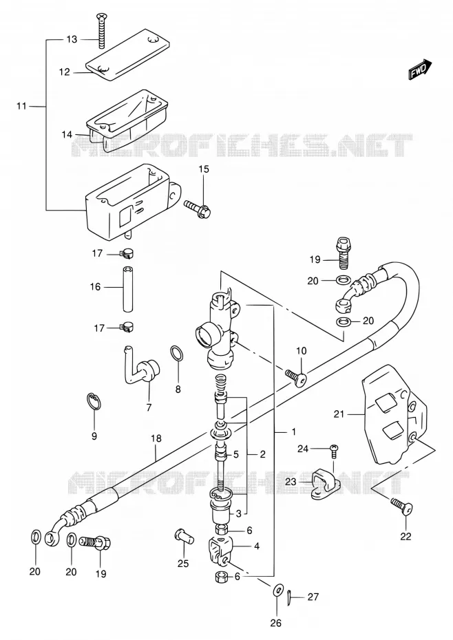 ACHTER HOOFDREMCILINDER Suzuki MOTO 250 RMX 1999  RMX250X(E24)