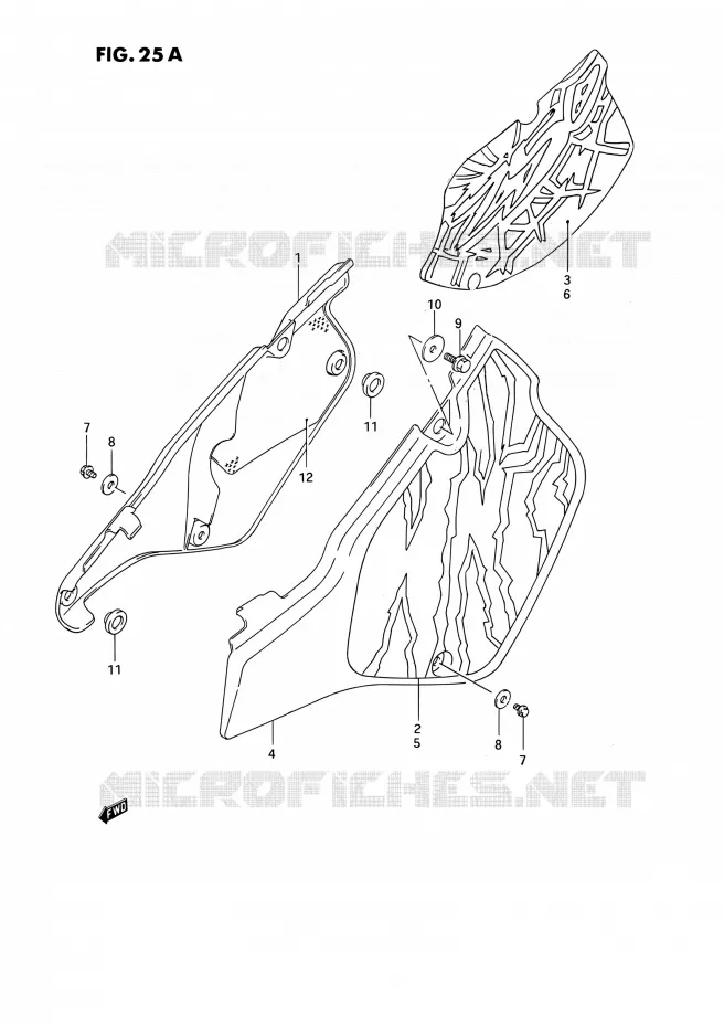 ACHTER KUIP  (MODELE N/P/R/S/T) Suzuki MOTO 250 RMX 1992  RMX250 N (E03)