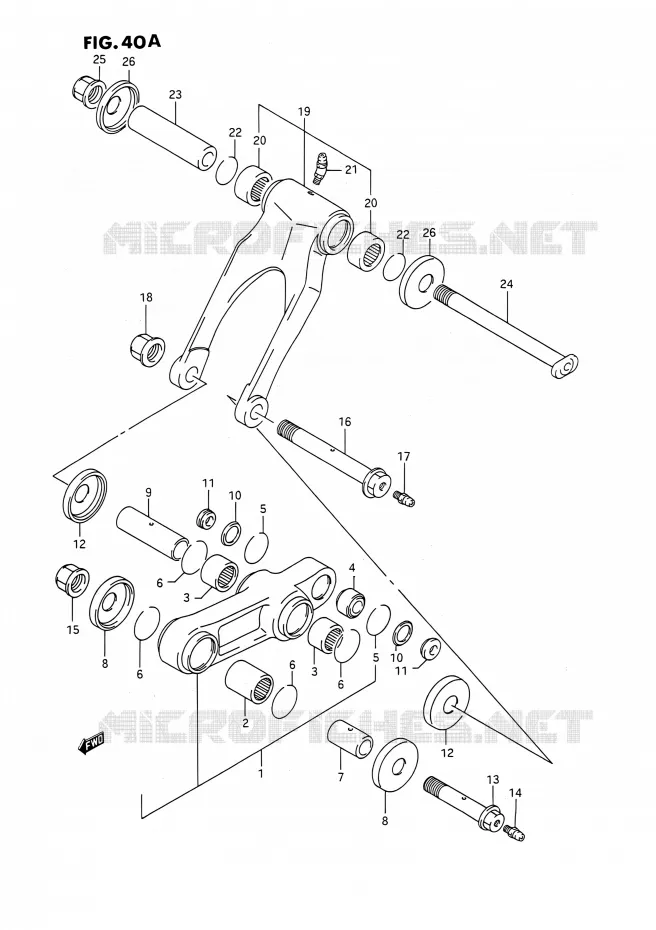 SCHOKBREKER AANEENSCHAKELING (MODELE M/N/P/R/S/T) Suzuki MOTO 250 RMX 1992  RMX250 N (E03)