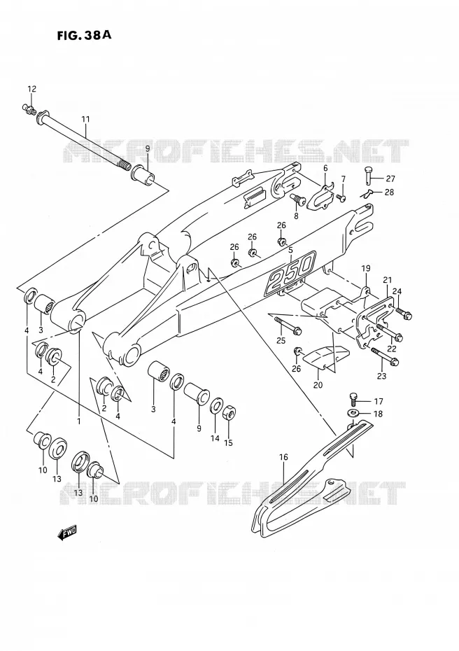 SWINGARM (MODELE M/N) Suzuki MOTO 250 RMX 1992  RMX250 N (E03)