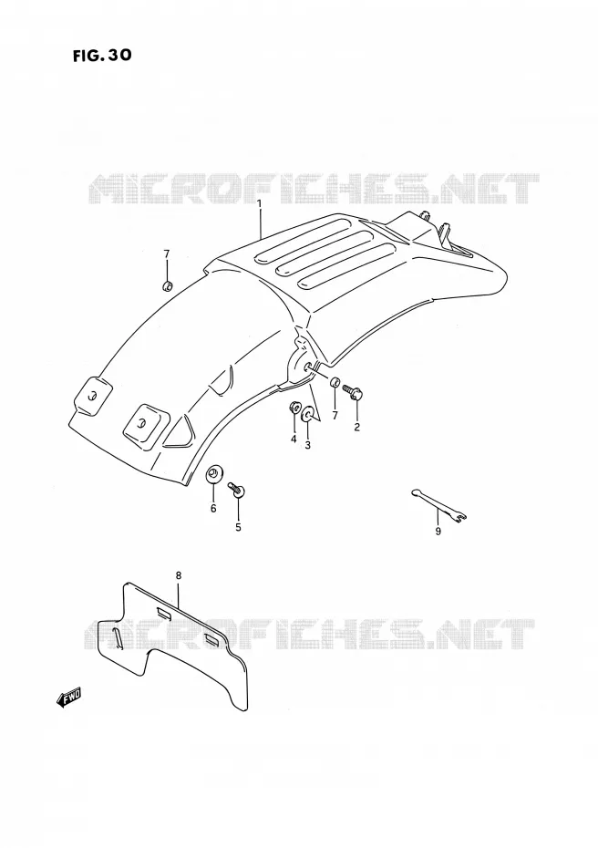 ACHTERSPATBORD Suzuki MOTO 250 RMX 1993  RMX250 P (E03)
