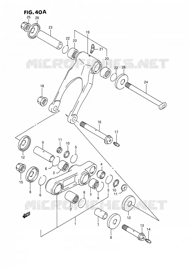 SCHOKBREKER AANEENSCHAKELING (MODELE M/N/P/R/S/T) Suzuki MOTO 250 RMX 1993  RMX250 P (E03)