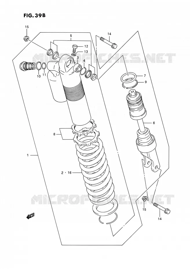 SCHOKDEMPER (MODELE P/R/S/T) Suzuki MOTO 250 RMX 1993  RMX250 P (E03)