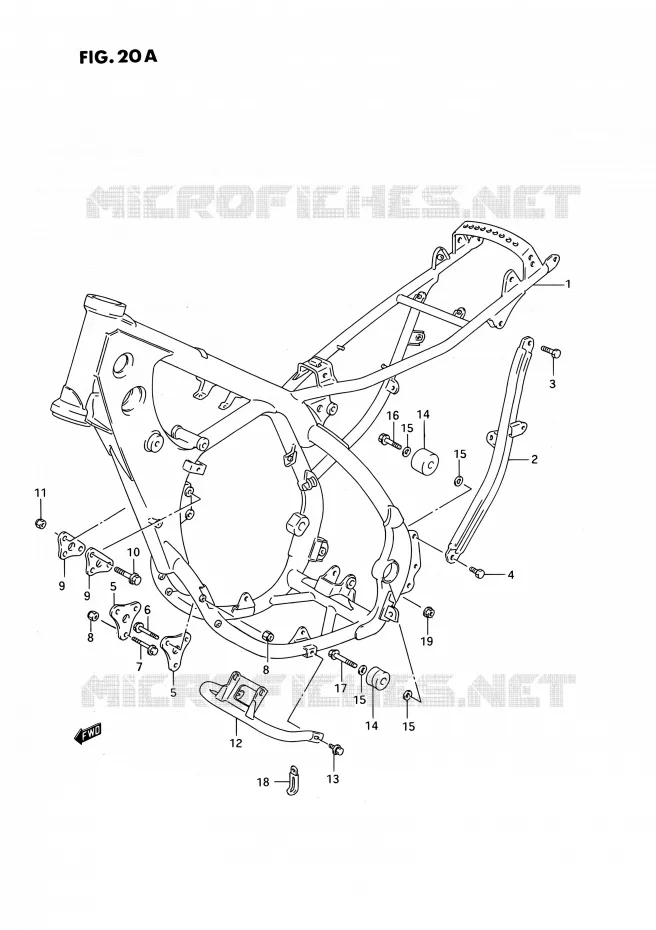 FRAME (MODELE P/R/S/T) Suzuki MOTO 250 RMX 1994  RMX250 R (E03)