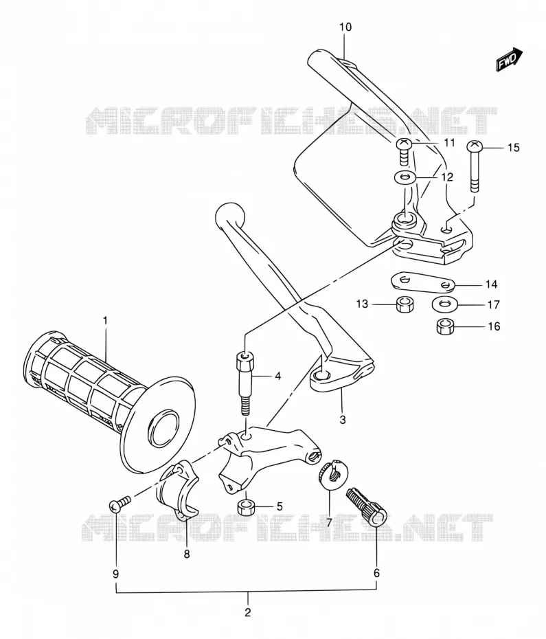LINKER HENDEL - HANDGREEP Suzuki MOTO 250 RMX 1998  RMX250 W