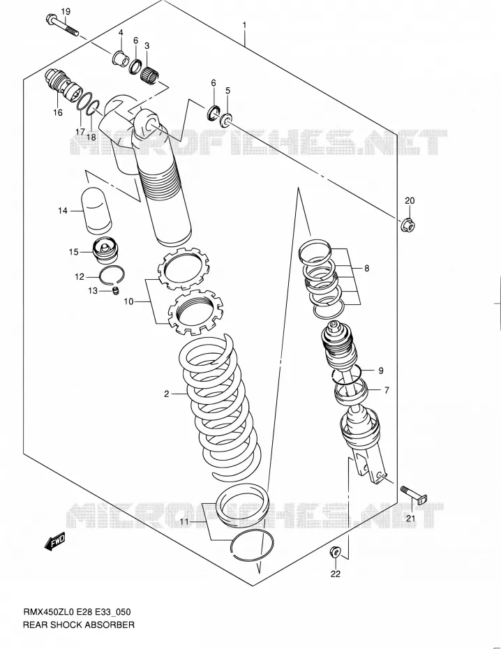 ACHTER SCHOKDEMPER Suzuki MOTO 450 RMX 2011  RMX450Z L0 (E03,E28,E33)