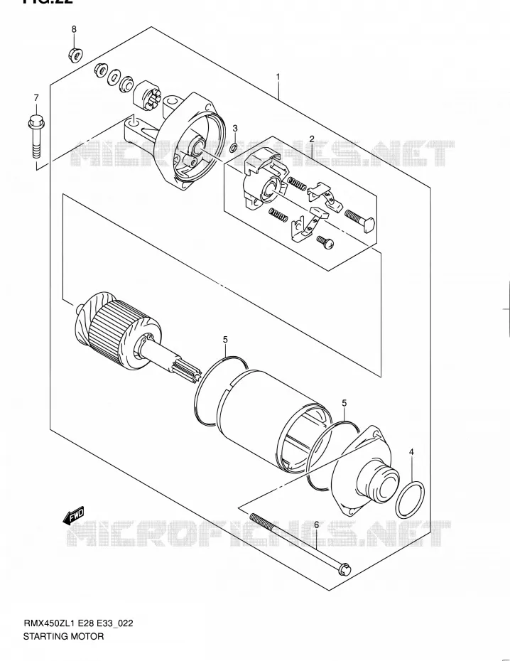 STARTMOTOR Suzuki MOTO 450 RMX 2012  RMX450Z L1 (E03,E28,E33)