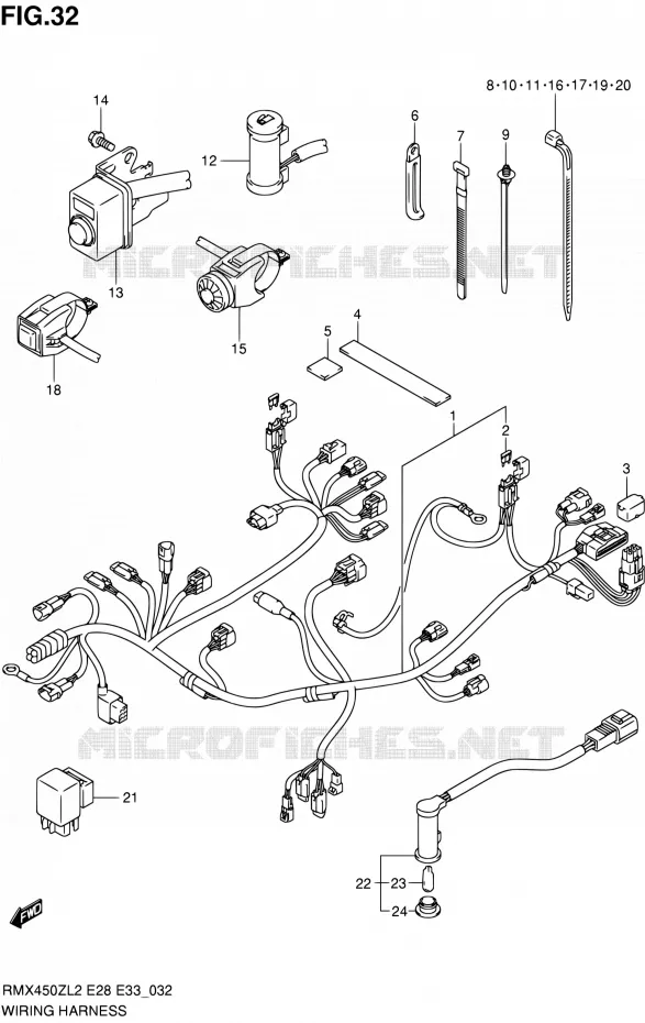 BEDRADING Suzuki MOTO 450 RMX 2012  RMX450ZL2(E03,E28,E33)