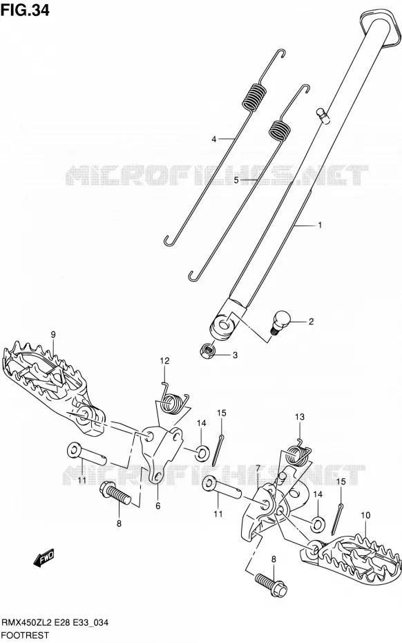 FOOTREST Suzuki MOTO 450 RMX 2012  RMX450ZL2(E03,E28,E33)