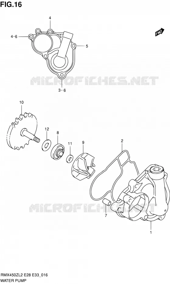 WATERPOMP Suzuki MOTO 450 RMX 2012  RMX450ZL2(E03,E28,E33)
