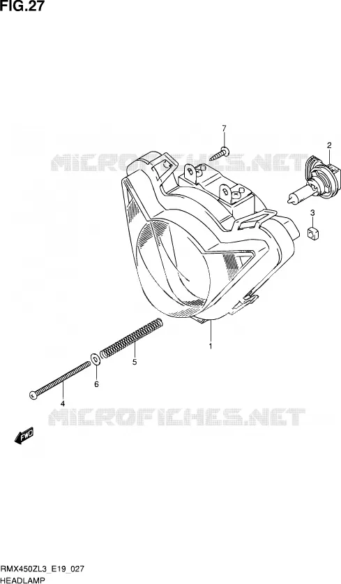 KOPLAMP Suzuki MOTO 450 RMX 2012  RMX450Z L3 (E19)