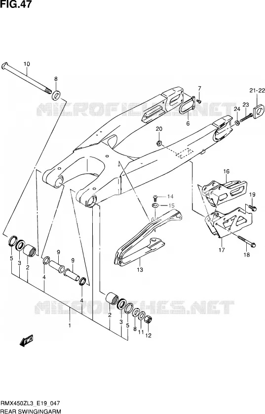 SWINGARM Suzuki MOTO 450 RMX 2012  RMX450Z L3 (E19)