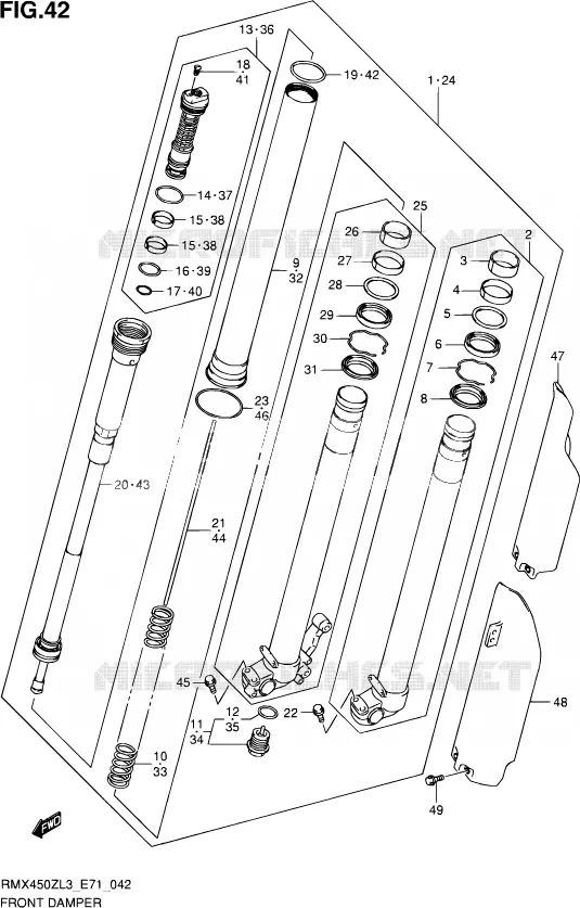 FRONT SCHOKDEMPER Suzuki MOTO 450 RMX 2013  RMX450Z L3 (E71)