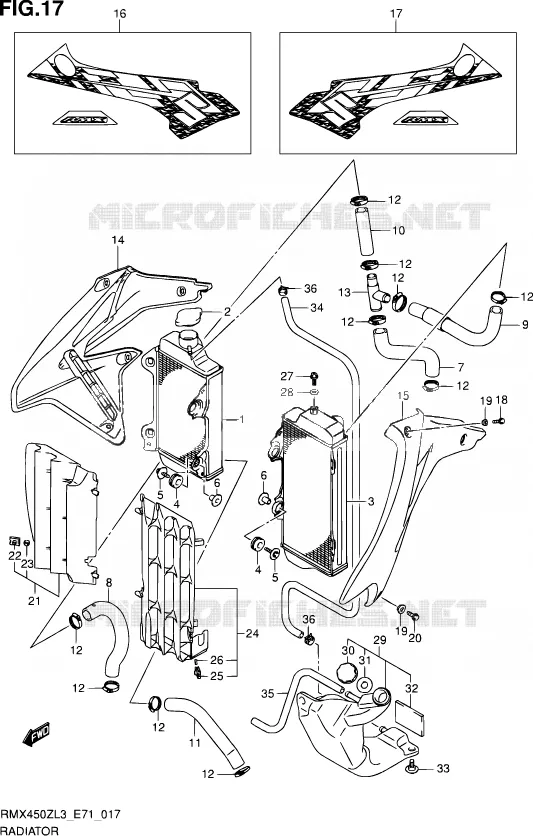 RADIATOR Suzuki MOTO 450 RMX 2013  RMX450Z L3 (E71)