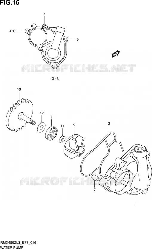 WATERPOMP Suzuki MOTO 450 RMX 2013  RMX450Z L3 (E71)