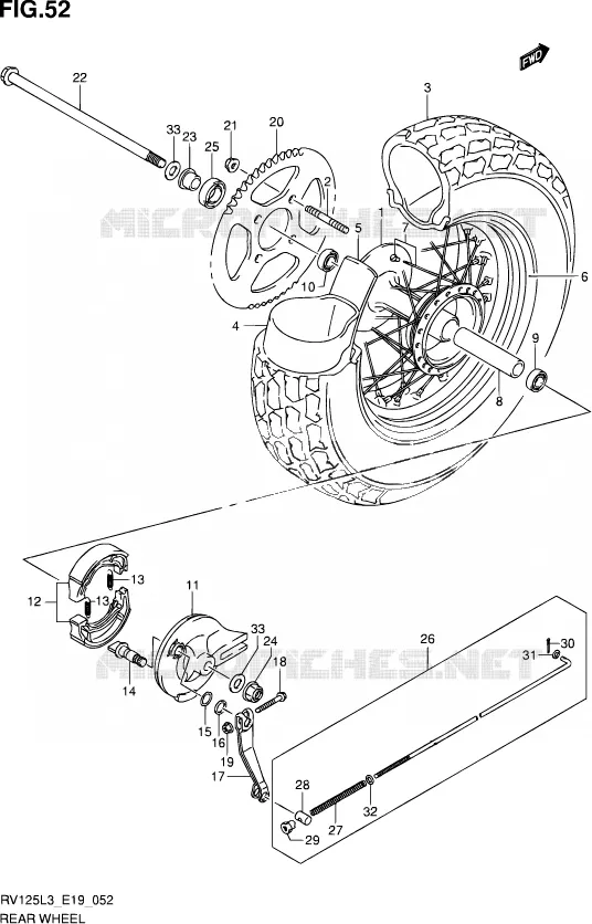 ACHTERWIEL Suzuki MOTO 125 VAN-VAN 2013  RV125 L3 (E19)