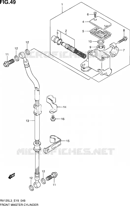 FRONT HOOFDREMCILINDER Suzuki MOTO 125 VAN-VAN 2013  RV125 L3 (E19)