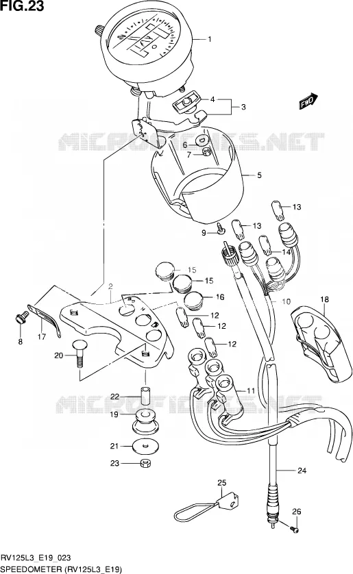 SNELHEIDSMETER (RV125L3 E19) Suzuki MOTO 125 VAN-VAN 2013  RV125 L3 (E19)