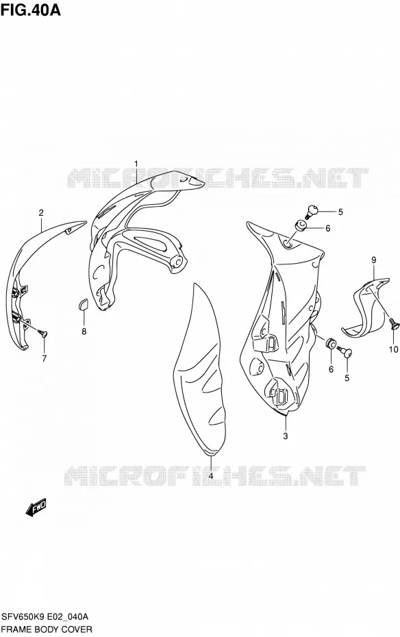 KUIP (MODEL L0) Suzuki MOTO 650 GLADIUS 2010  SFV650L0(E24)