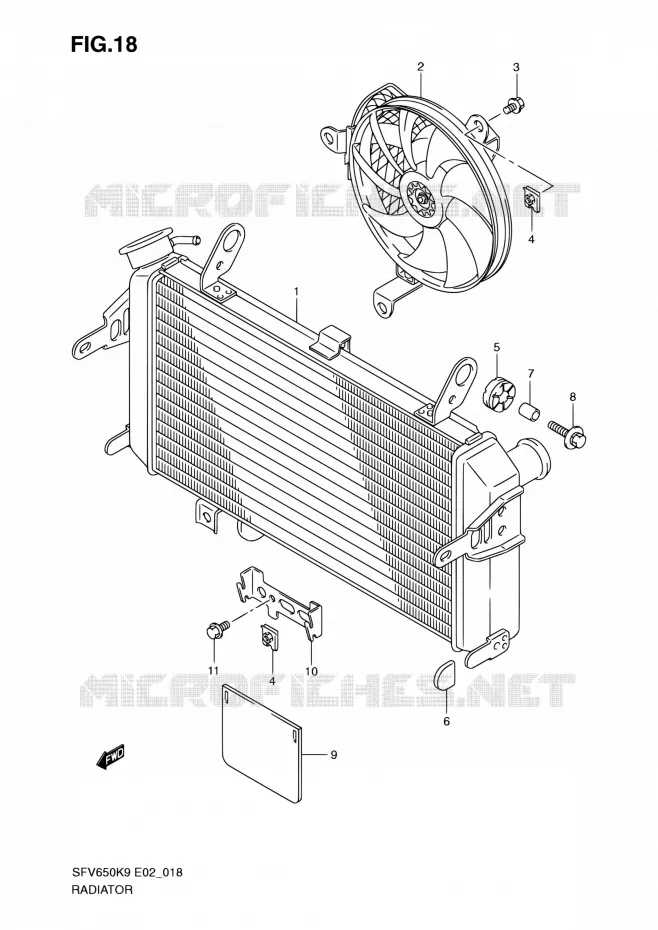 RADIATOR Suzuki MOTO 650 GLADIUS 2010  SFV650L0(E24)