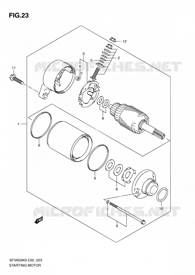 STARTMOTOR (SFV650K9/UK9) Suzuki MOTO 650 GLADIUS 2010  SFV650L0(E24)