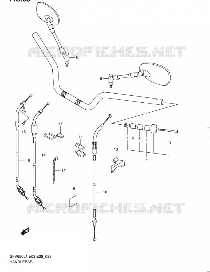 STUUR (SFV650L1 E33) Suzuki MOTO 650 GLADIUS 2011  SFV650 L1 (E03,E28,E33)