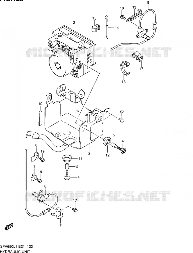 ABS (SFV650UAL1 E21) Suzuki MOTO 650 GLADIUS 2011  SFV650L1(E24)