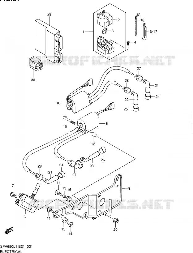 ELEKTRISCH (SFV650L1 E21) Suzuki MOTO 650 GLADIUS 2011  SFV650L1(E24)