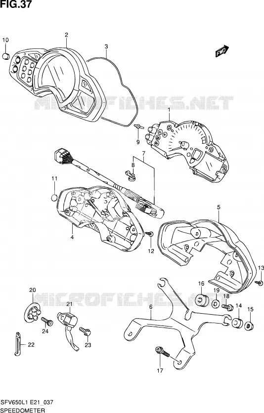 SNELHEIDSMETER (SFV650L1 E21) Suzuki MOTO 650 GLADIUS 2011  SFV650L1(E24)