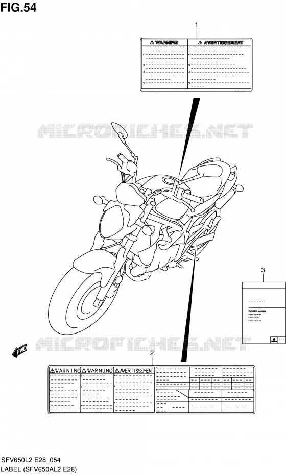 ETIKET (SFV650AL2 E28) Suzuki MOTO 650 GLADIUS 2012  SFV650L2(E03,E28,E33)