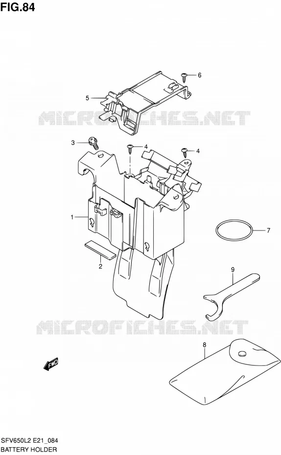 ACCU BOX - TOOLS (SFV650UL2 E24) Suzuki MOTO 650 GLADIUS 2012  SFV650L2(E24)
