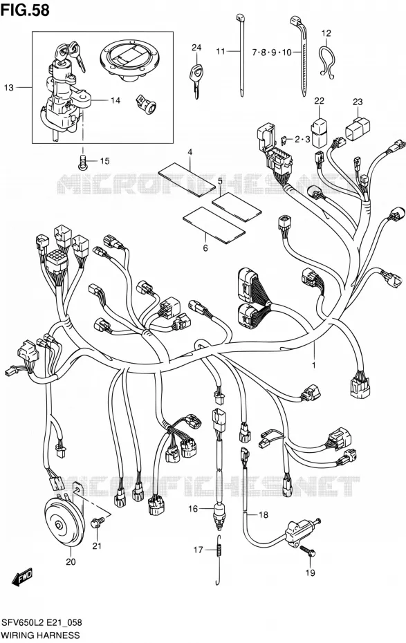 BEDRADING (SFV650UL2 E21) Suzuki MOTO 650 GLADIUS 2012  SFV650L2(E24)