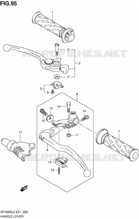 HANDGRIPS - LEVERS Suzuki MOTO 650 GLADIUS 2012  SFV650L2(E24)