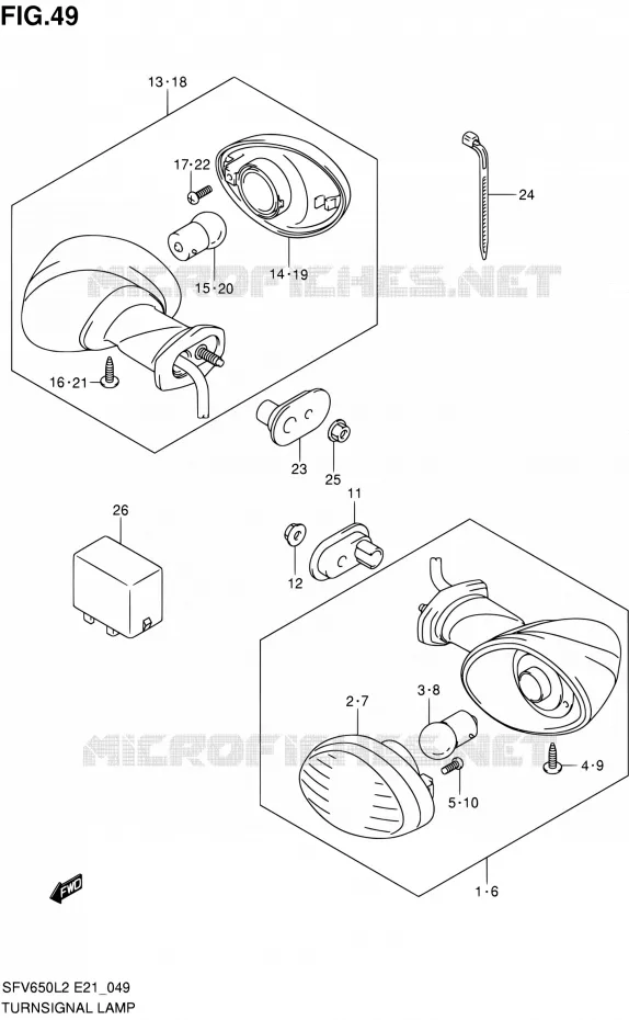INDICATOREN Suzuki MOTO 650 GLADIUS 2012  SFV650L2(E24)
