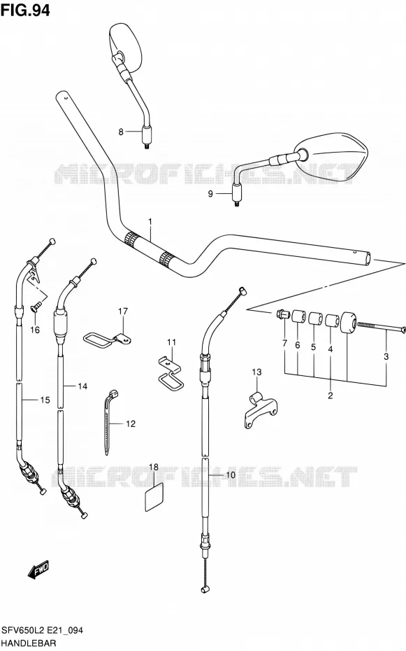 STUUR (SFV650UAL2 E21) Suzuki MOTO 650 GLADIUS 2012  SFV650L2(E24)