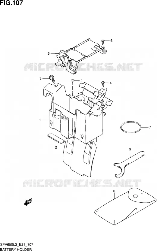 ACCU BOX - TOOLS (SFV650L3 E24) Suzuki MOTO 650 GLADIUS 2013  SFV650 L3 (E21)