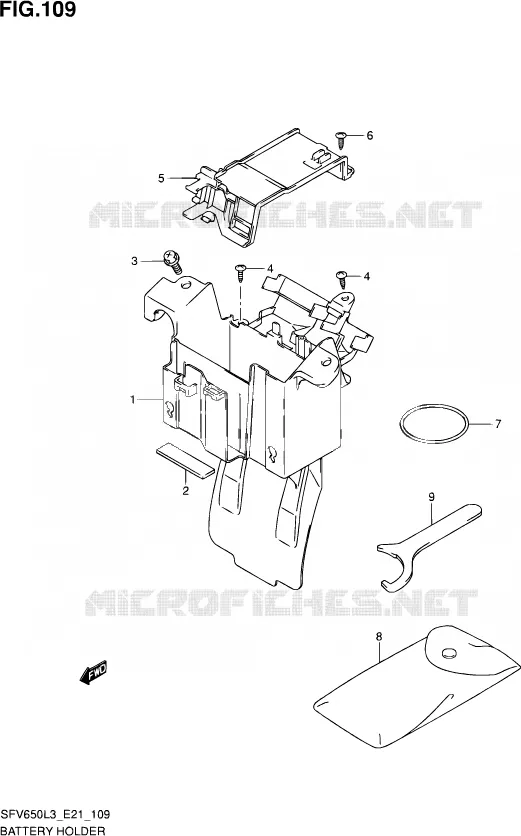 ACCU BOX - TOOLS (SFV650UL3 E24) Suzuki MOTO 650 GLADIUS 2013  SFV650 L3 (E21)